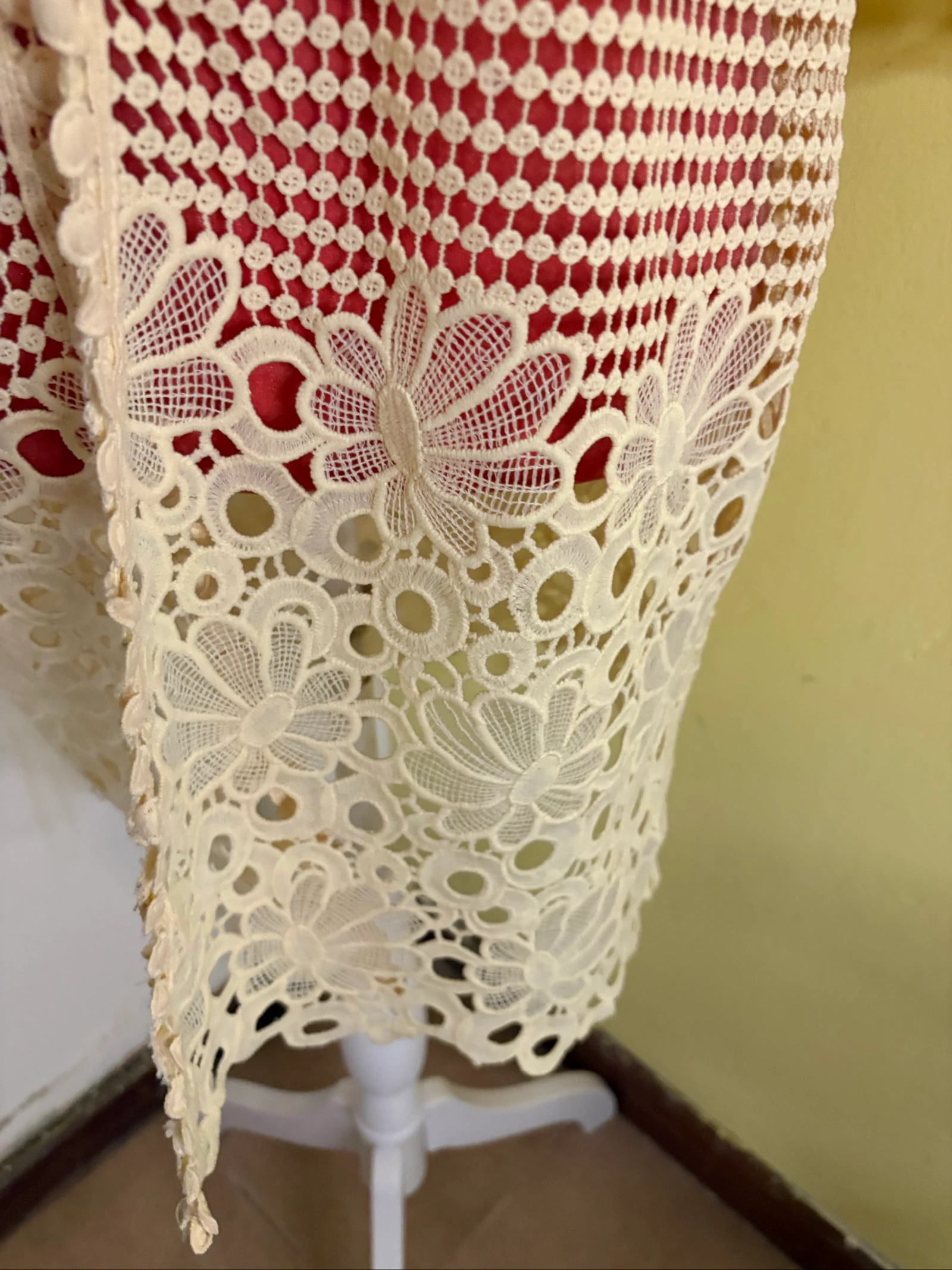 Kimono en Crochet Cru avec Dentelle Florale – photo 3